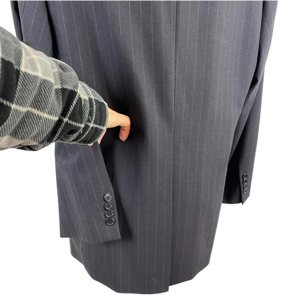 Brooks Brothers Men's Stretch Dark Blue Striped Blazer Jacket Size EU41 Short